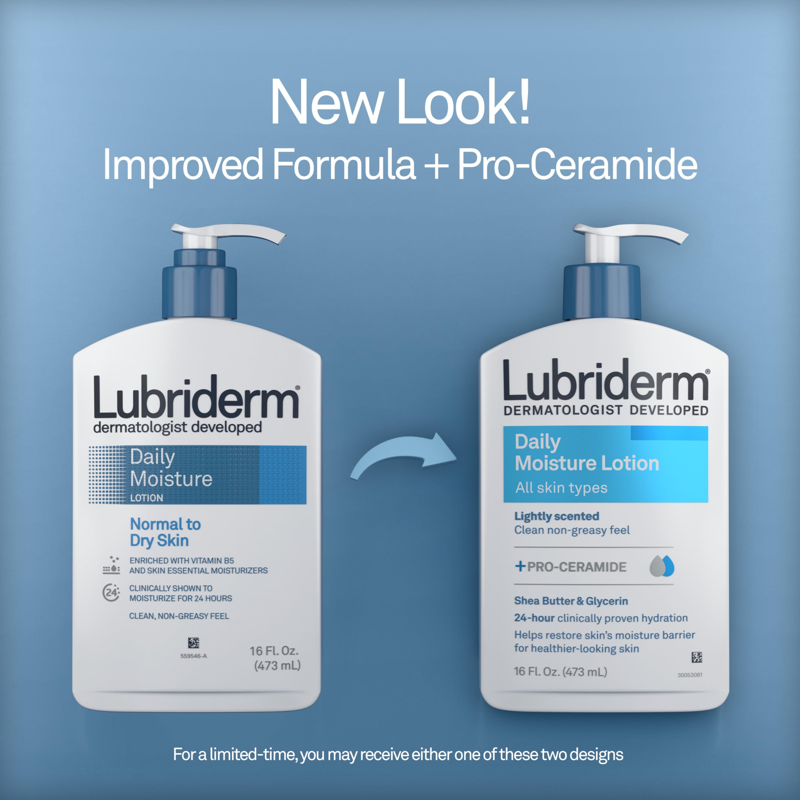 Lubriderm Daily Moisture Hydrating Body and Hand Lotion with Vitamin B5, Non-Greasy, 16 fl. oz (Pack of 6)